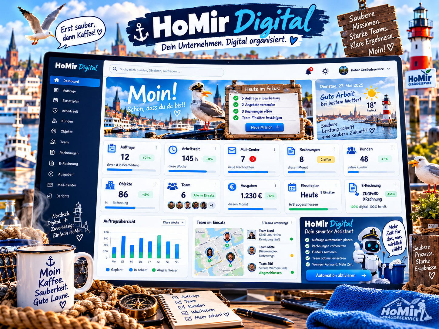 Vorschau einer digitalen HoMir-Verwaltungsoberfläche